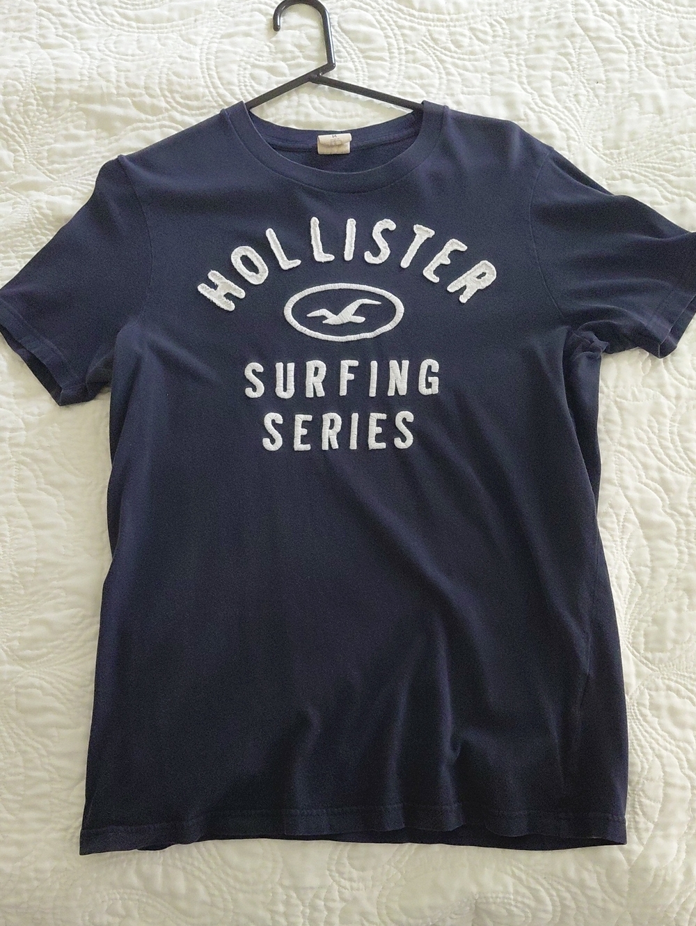 Hollister Navy Short Sleeve Surfing Series Logo Tee